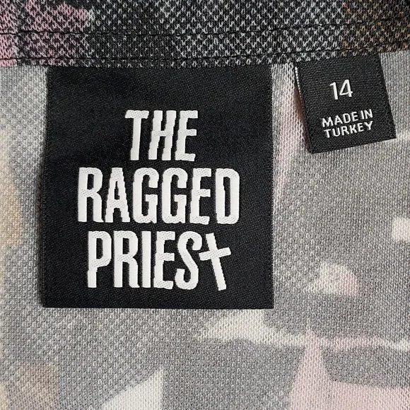 The Ragged Priest Multicolored Mesh Abstract Eyes Lips Print Long Sleeve Top 14 - Picture 7 of 9